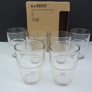 Set of 6 REKO Stackable 6 oz Drink Glasses by IKEA, New in Box